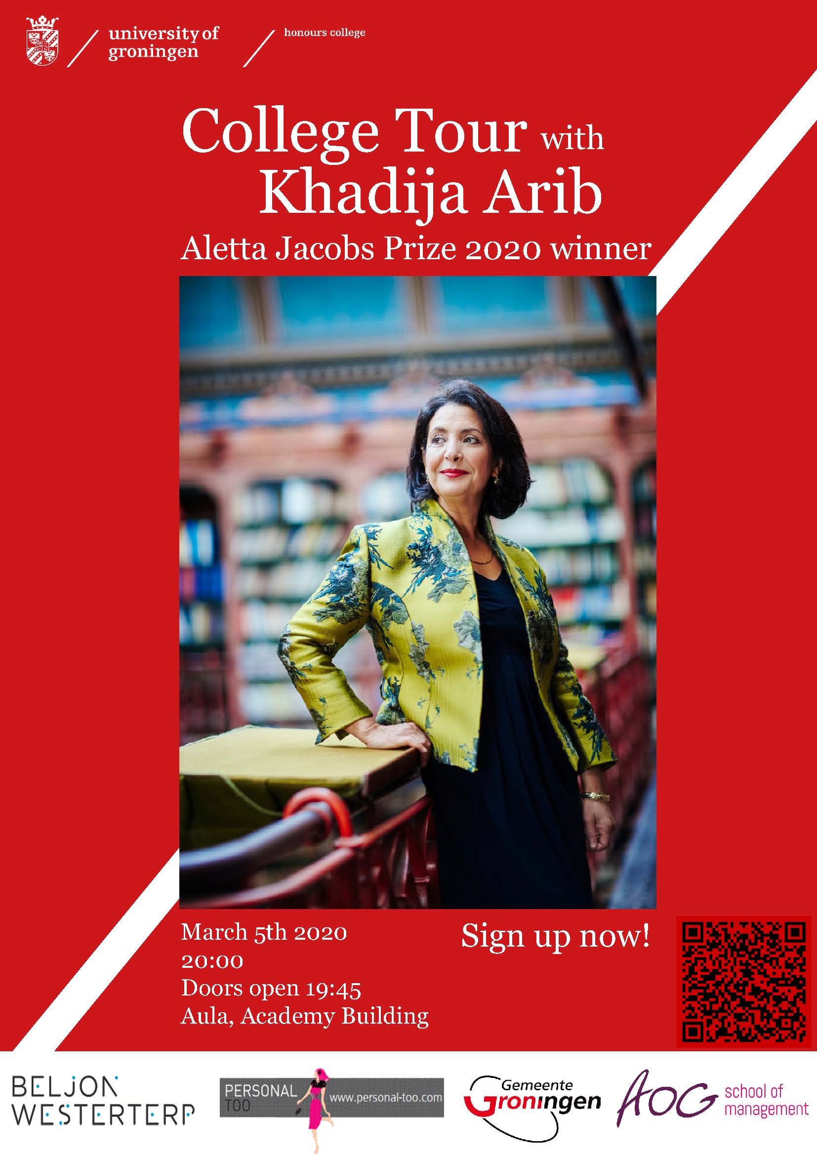 College Tour with Khadija Arib - Poster
