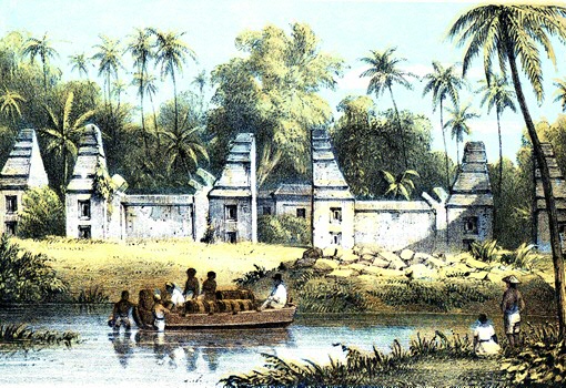 Ruins of the Dalam of Banten, painting by Steven Adriaan Buddingh (Wikimedia Commons)