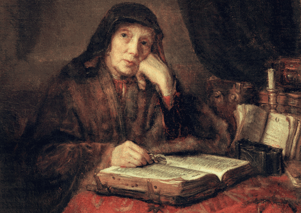 Abraham van Dyck, c.1635-1672. 'Oude vrouw met boek', c.1655.