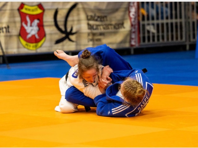 Vera (in blaiuw) in actie