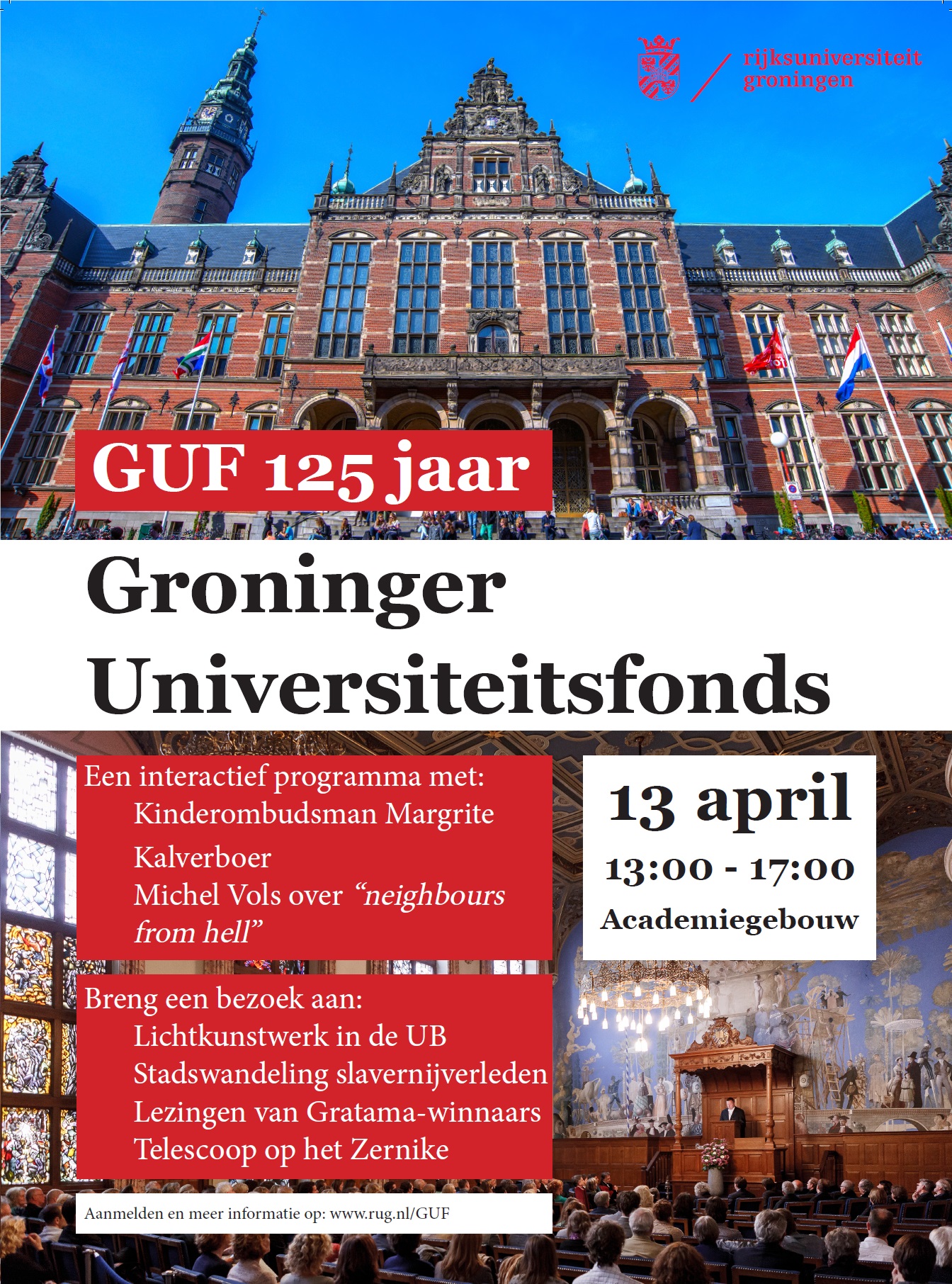 Flyer van GUF 125 jaar jubileum