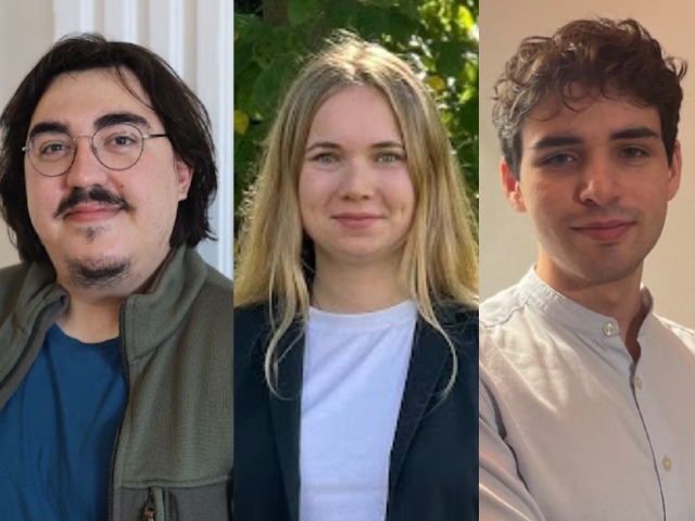 Efe Cengiz, Charlotte Greve and Leo Pereira, 2024/2025 CF Faculty Council Student Representatives