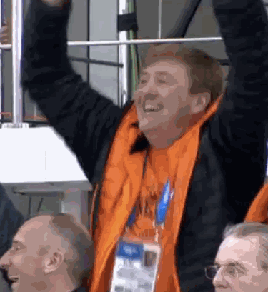 Please enjoy this GIF of the King cheering on the Dutch skating team. How much more Dutch can this get?