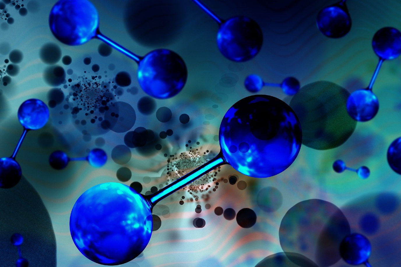 Waterstofmoleculen Afbeelding van Gerd Altmann / Pixabay