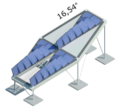 Solar panel roof with windows for daylight