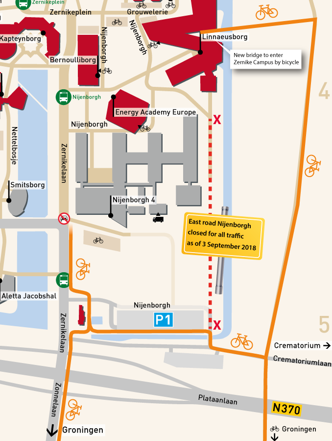 The bicycle path behind Nijenborgh 4 will be closed as of 3 September