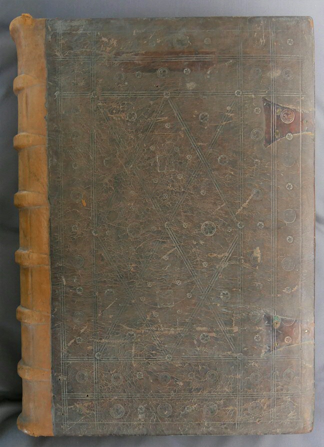 Boekband van Wilhelmus Frederici’s exemplaar van de Canon medicinae van Avicenna. Inc. 34