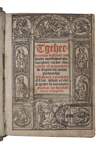 Titelpagina van Tgeheele nieuwe Testament, Jacob van Liesvelt, 1541 (UB Groningen)
