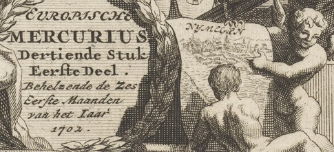 Frontispiece of the Europische Mercurius in 1702 (detail)