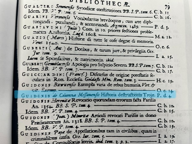 fragment from library catalogue