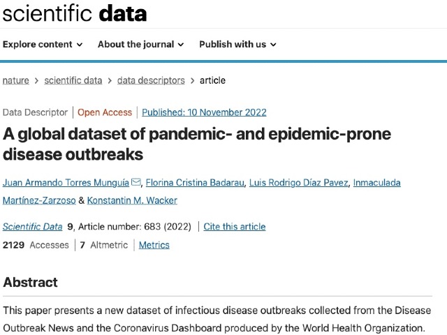 Published dataset in Scientific Data