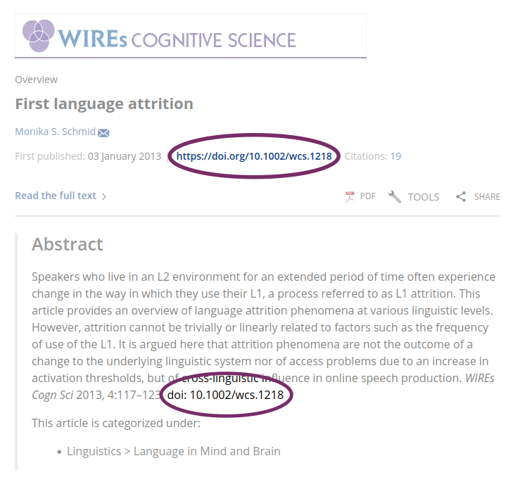 example of an article with DOI