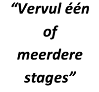 "Vervul een of meerdere stages"