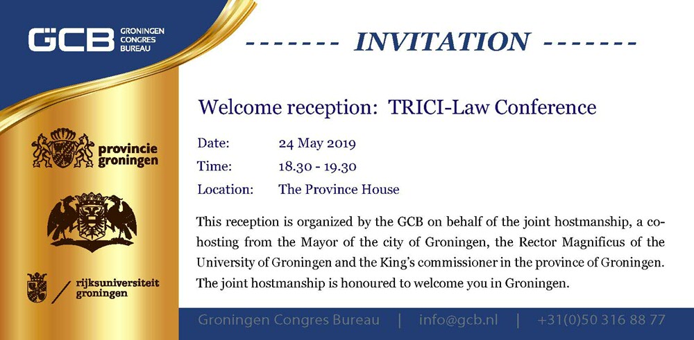 Invitation for Welcome Drinks TRICI-Law Conference