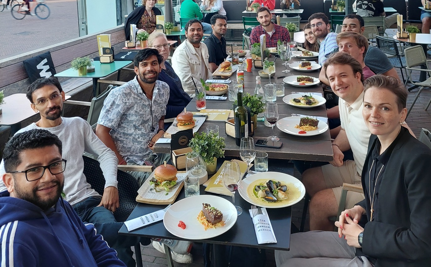 The member of BMBD at a table outside ready to dine