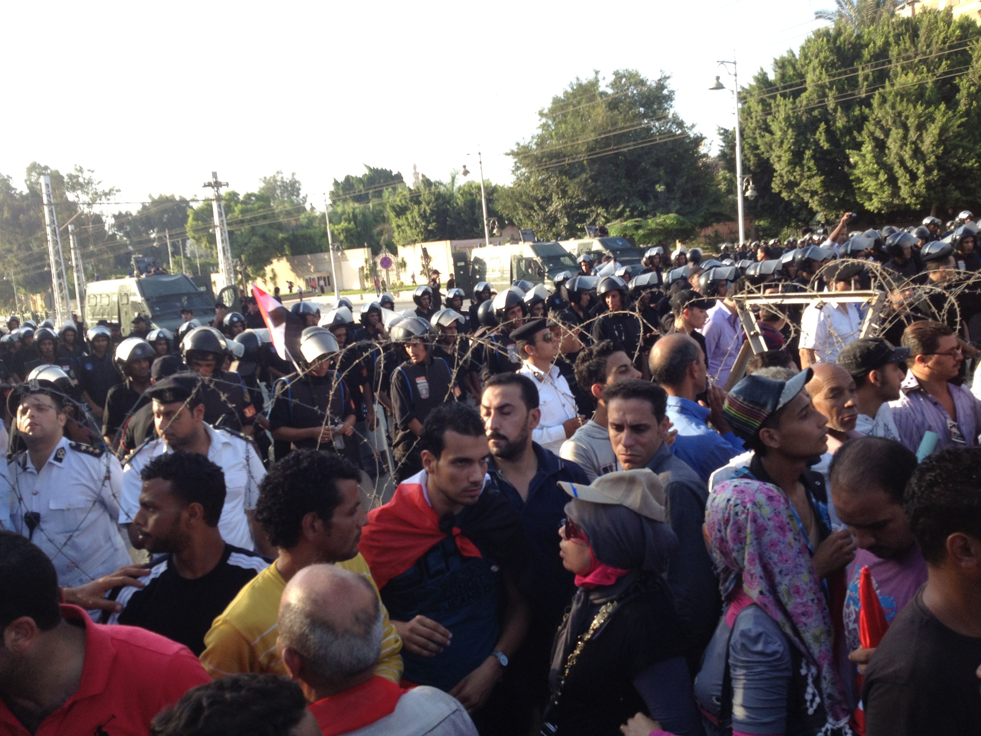 Protestors in Egypt during the Arab Spring. Photograph: Thomas van Gool