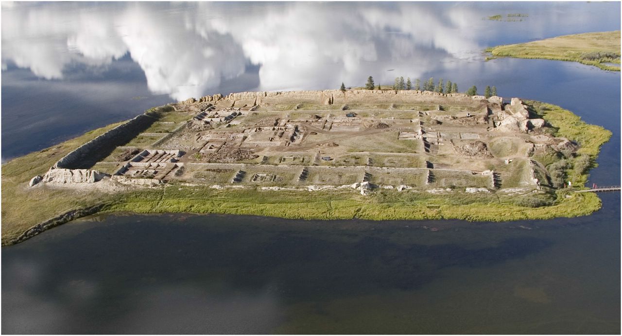 Aerial view of Por-Bazhyn, seen from the west. Photo: Andrei Panin