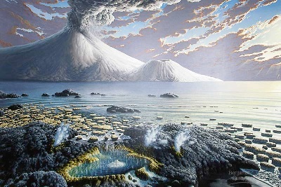 Artists impression of a young Earth